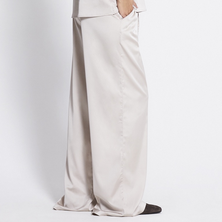 Satin pants "Ashley" Soft Beige